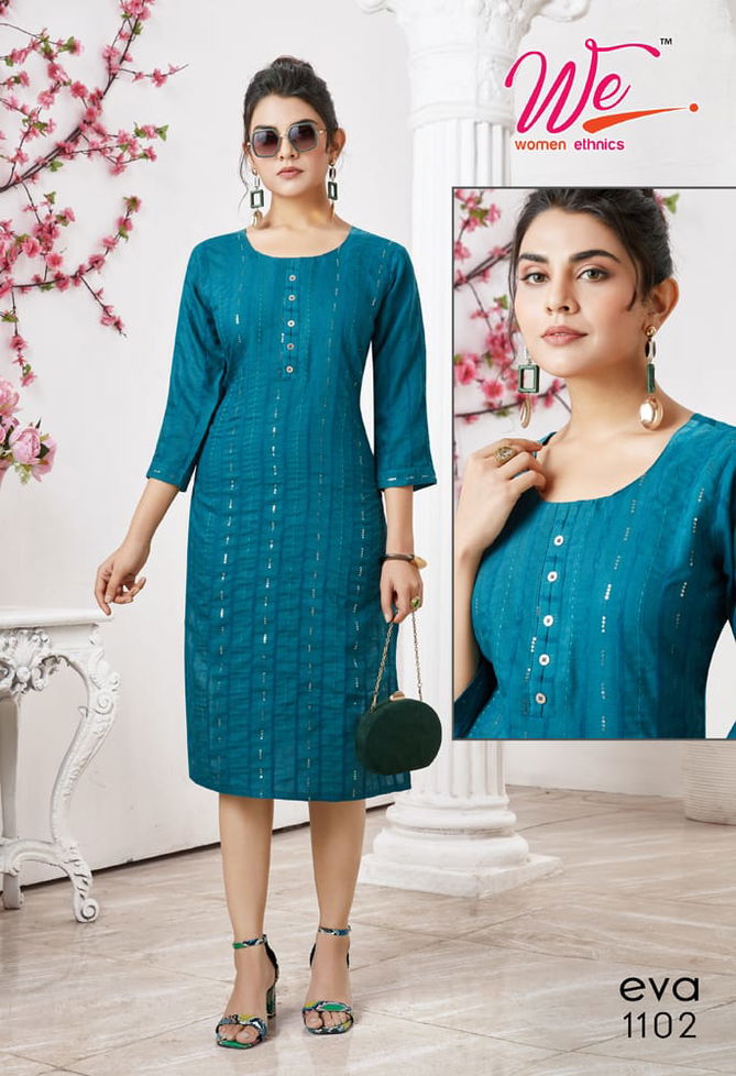 Eva By We 1101 To 1106 Designer Kurtis Catalog
